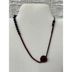 Lori Frantz-Koenig Purple Austrian Crystal Faceted Bead Necklace 15" #61171